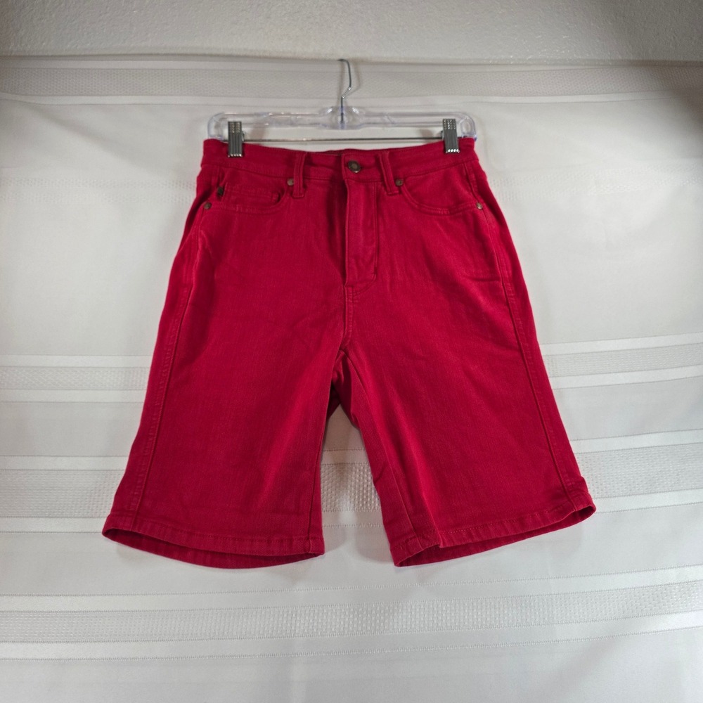 Judy Blue Red Tummy Control Bermuda Shorts